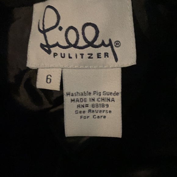 Lily Pulitzer suede washable black high waisted pants NWT size 6 - Picture 6 of 16